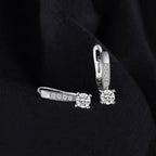 JewelryPalace 1ct Cubic Zirconia Huggie Hoop Earrings for Women, CZ Round Cut
