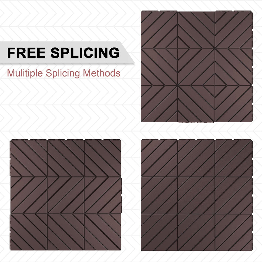 VANCASTLE 36 Pack Interlocking Deck Tiles, 12"x12" Patio Pavers, Heavy Duty