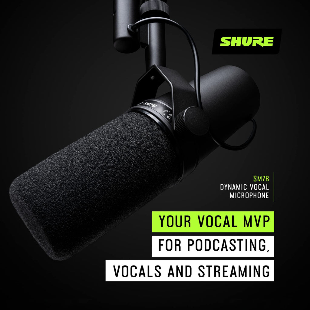 Shure SM7B Dynamic Studio Microphone - XLR Mic for Podcasting, Streaming, Vocal
