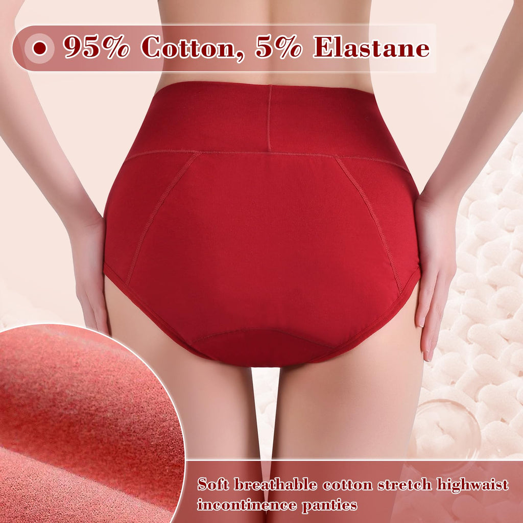 3 Pack XL YLHONE Women's Washable Incontinence Panties | Reusable Leakproof