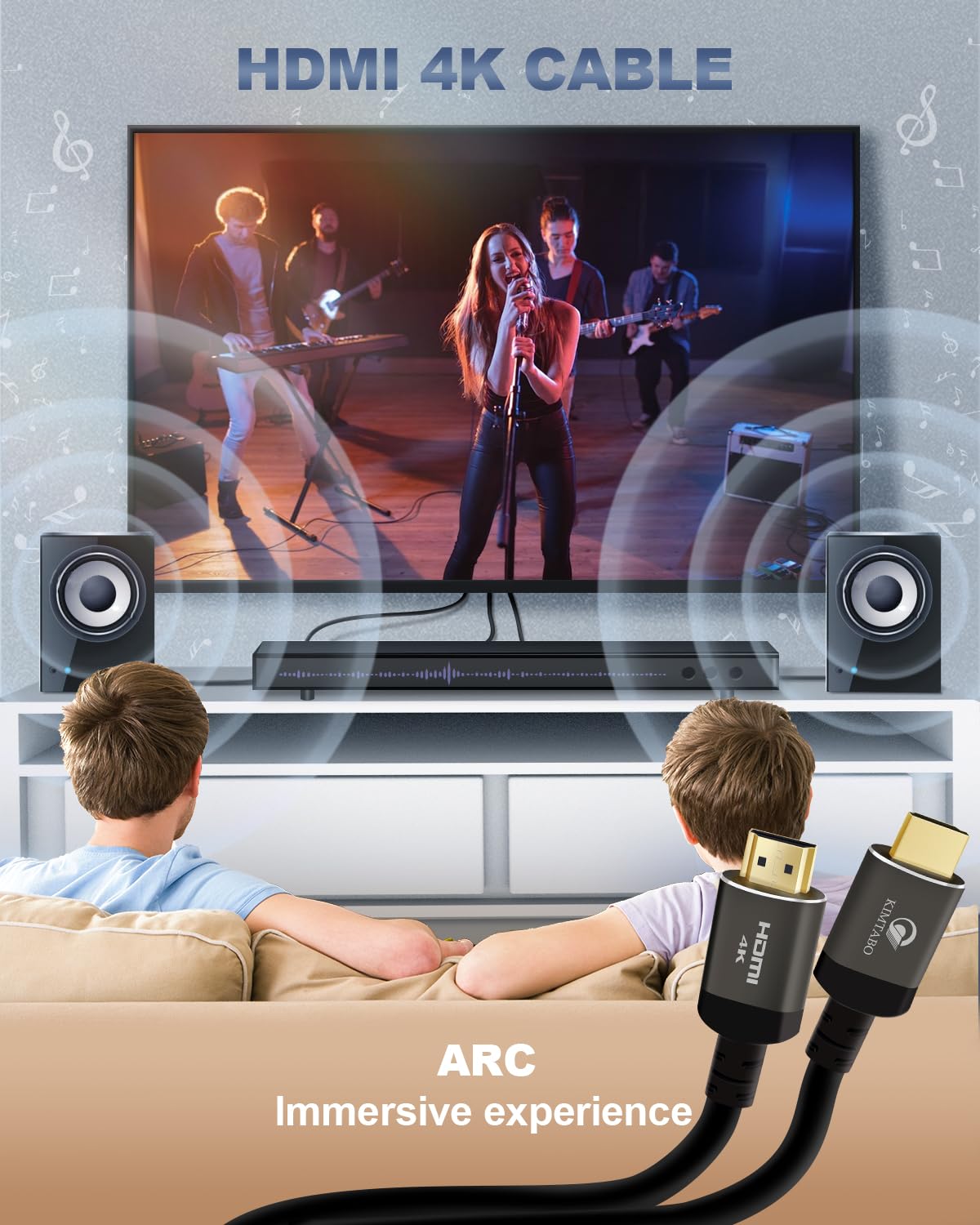 50ft HDMI Cable Ultra High Speed 4K 60Hz 2K 1080p ARC Gold Plated 15m