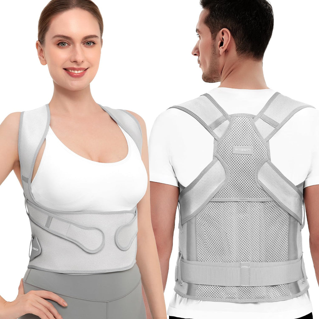 Back Posture Corrector Support for Women Gray, Small Posture Brace for Men -