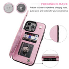 ONETOP Compatible with iPhone 16 Pro Max Wallet Case with Card Holder, PU Leather Kickstand Card Slots Case, Double Magnetic Clasp and Durable Shockproof Cover 6.9 Inch (Pink)