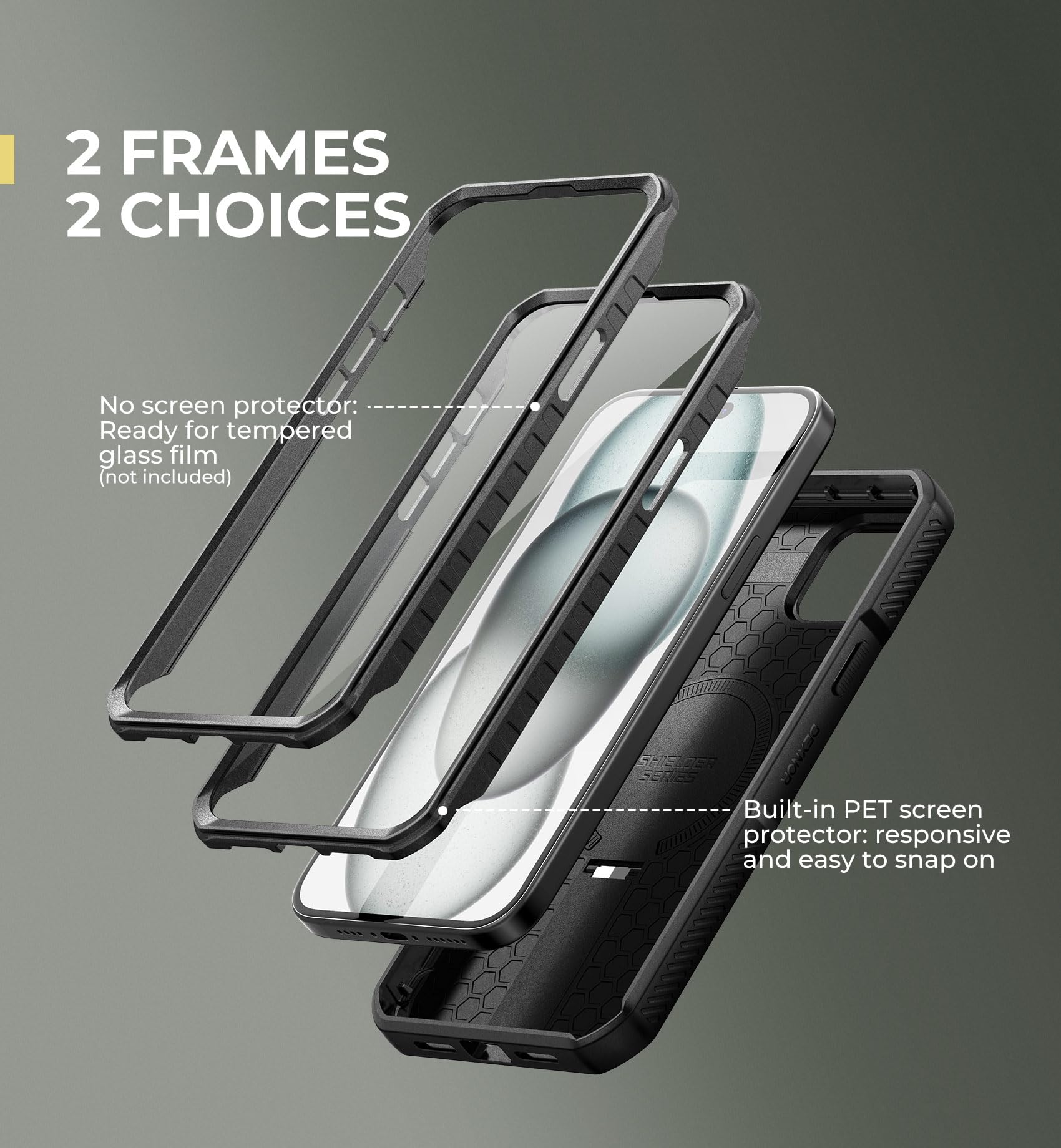 Dexnor for iPhone 15 Plus/14 Plus Case with Slide Camera Cover & Adjustable