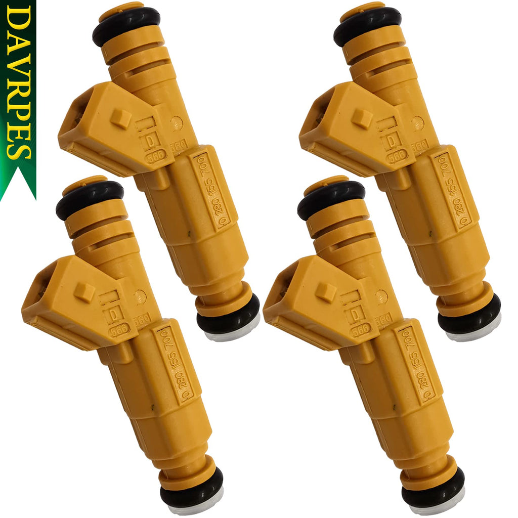 DAVRPES 4Pcs 0280155710 0280155700 Fuel Injectors 4 Holes Disc Engine Fuel Spray