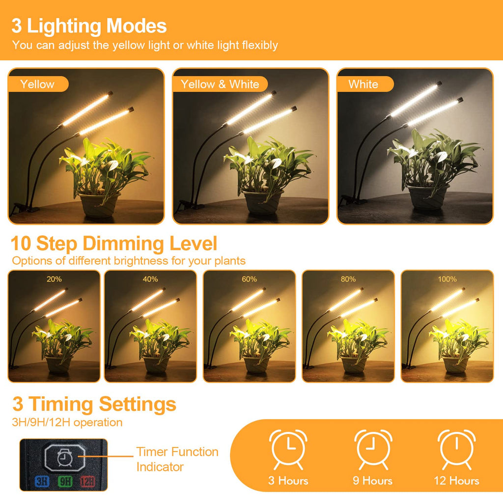 bseah Grow Light Plant Lights for Indoor Plants, Full Spectrum Plant Grow Lamp,