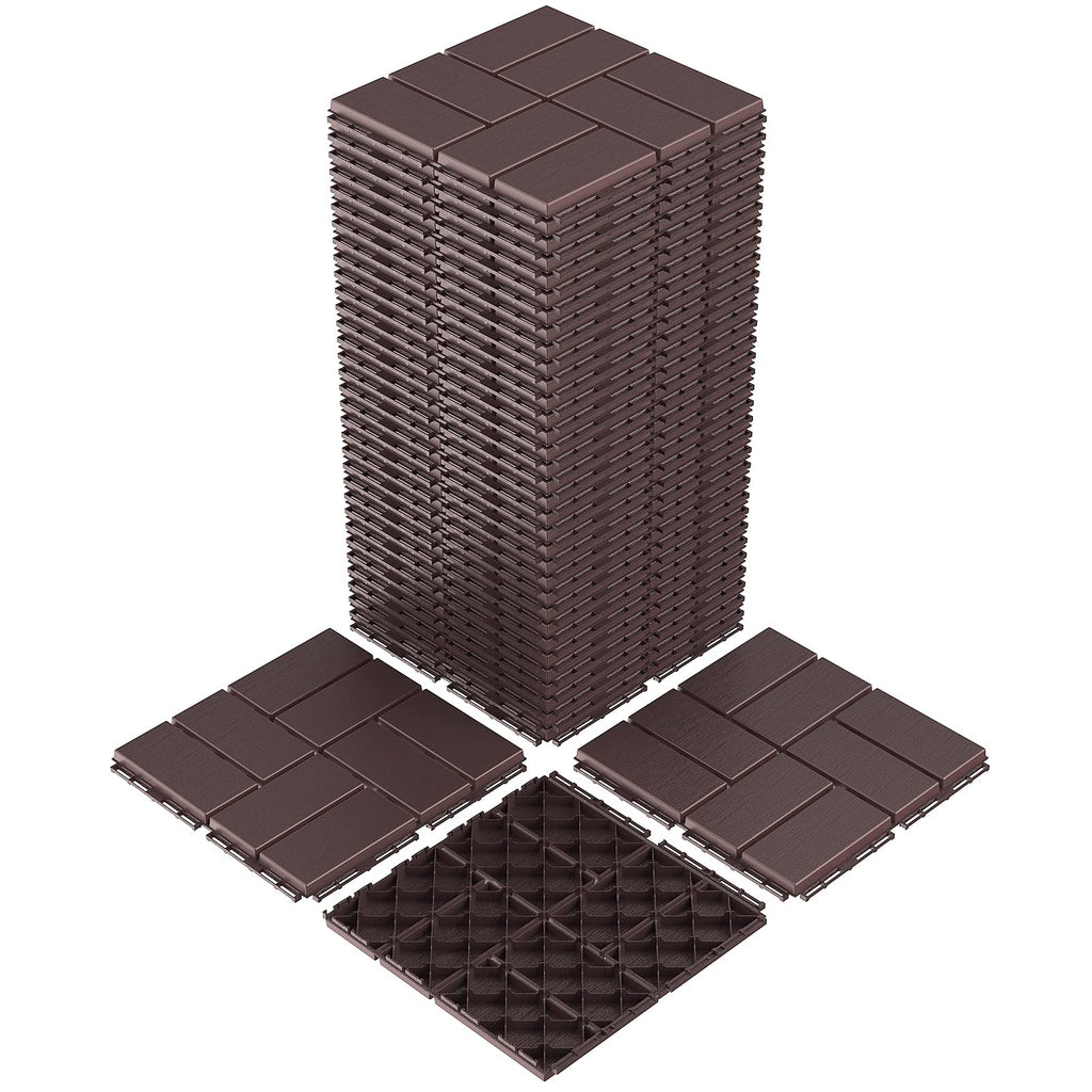 Goovilla Plastic Interlocking Deck Tiles, 36 Pack Outdoor Patio Flooring,