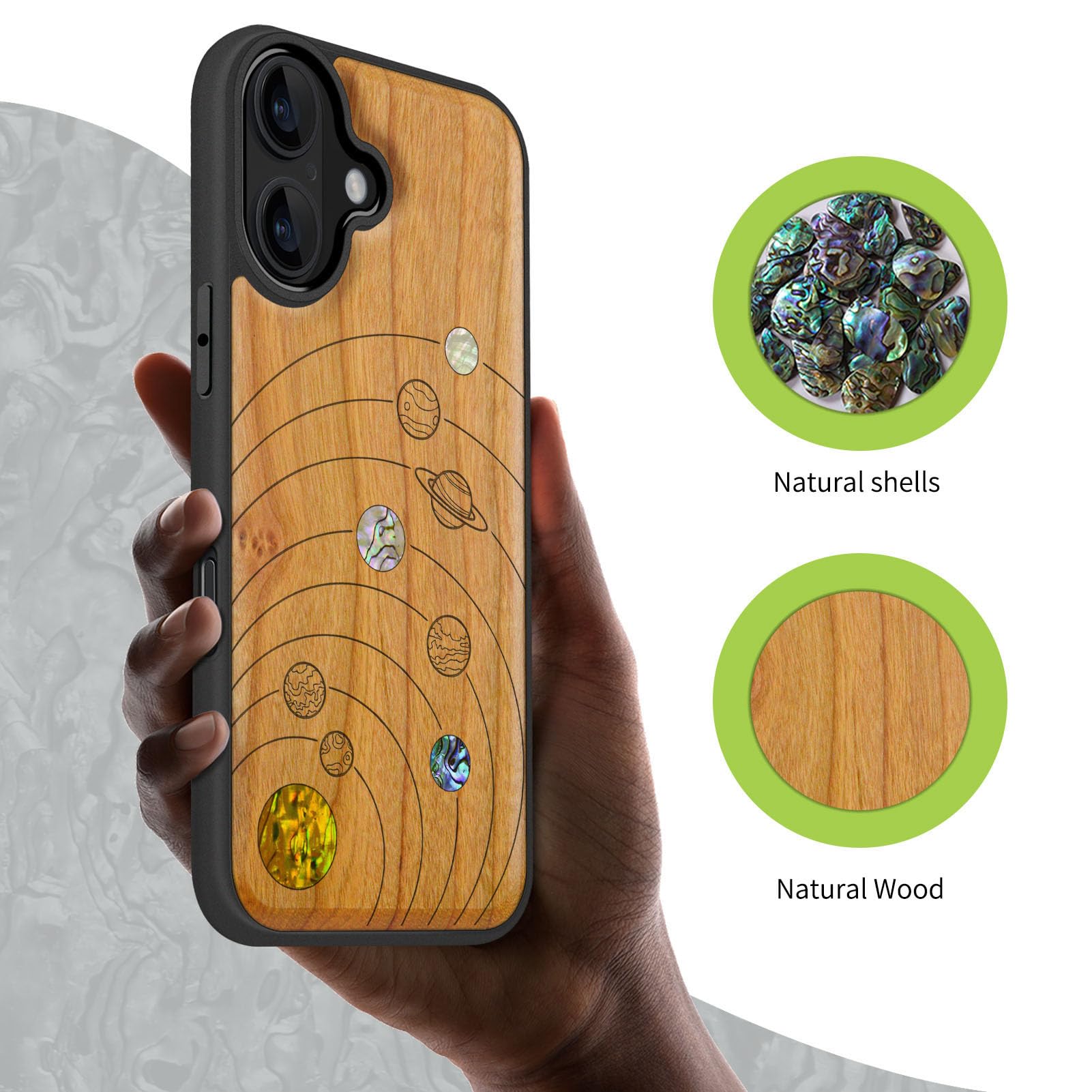 Carveit Magnetic Wooden Case for iPhone 17 Case, Wood Artisan Engraved &