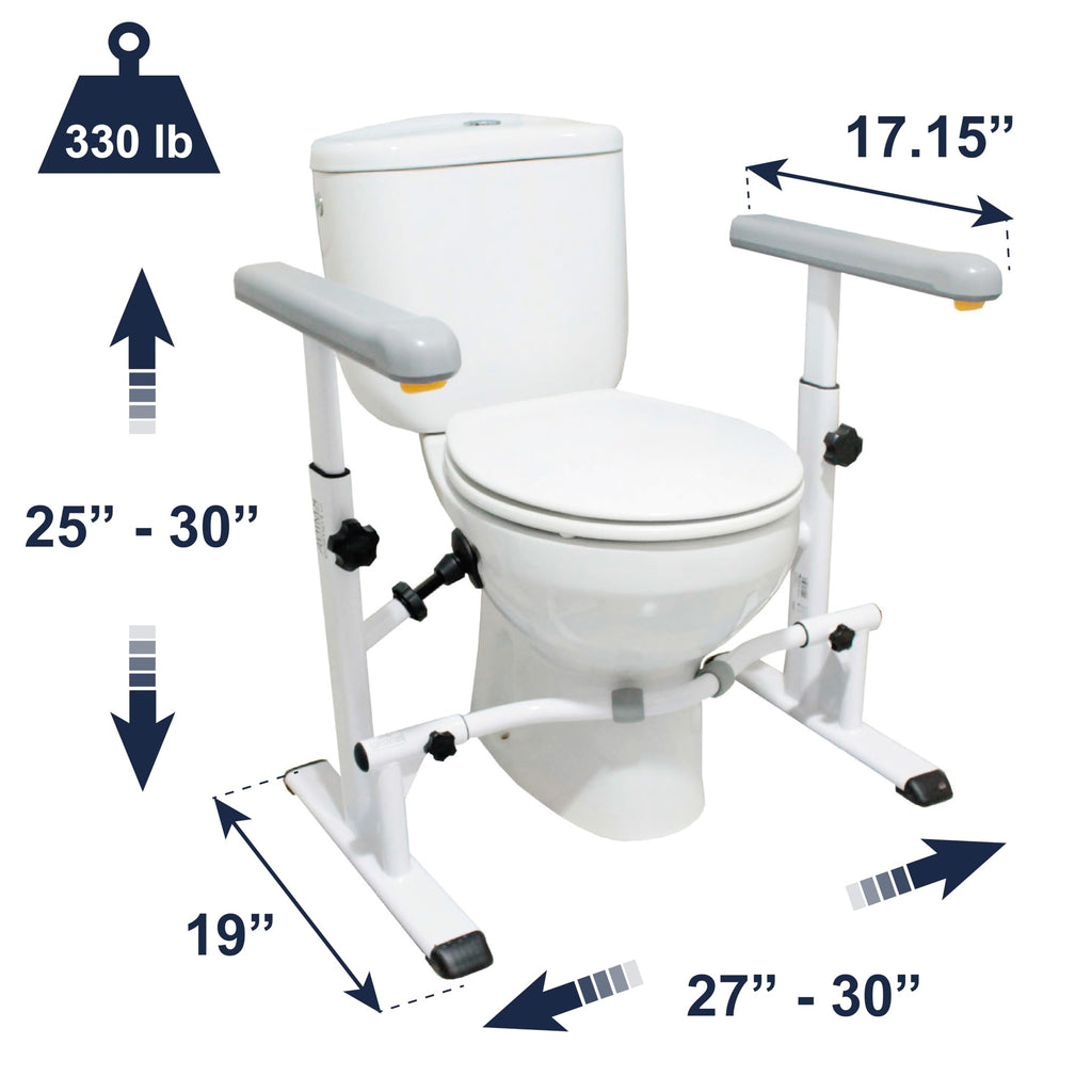KMINA - Toilet Safety Rails for Seniors (330 lbs) Toilet Safety Frame