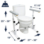 KMINA - Toilet Safety Rails for Seniors (330 lbs) Toilet Safety Frame