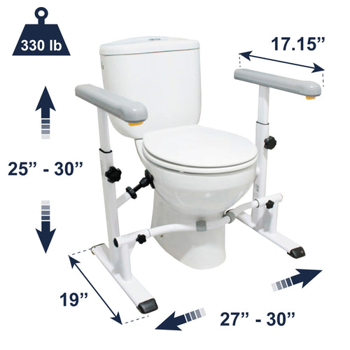 KMINA - Toilet Safety Rails for Seniors (330 lbs) Toilet Safety Frame