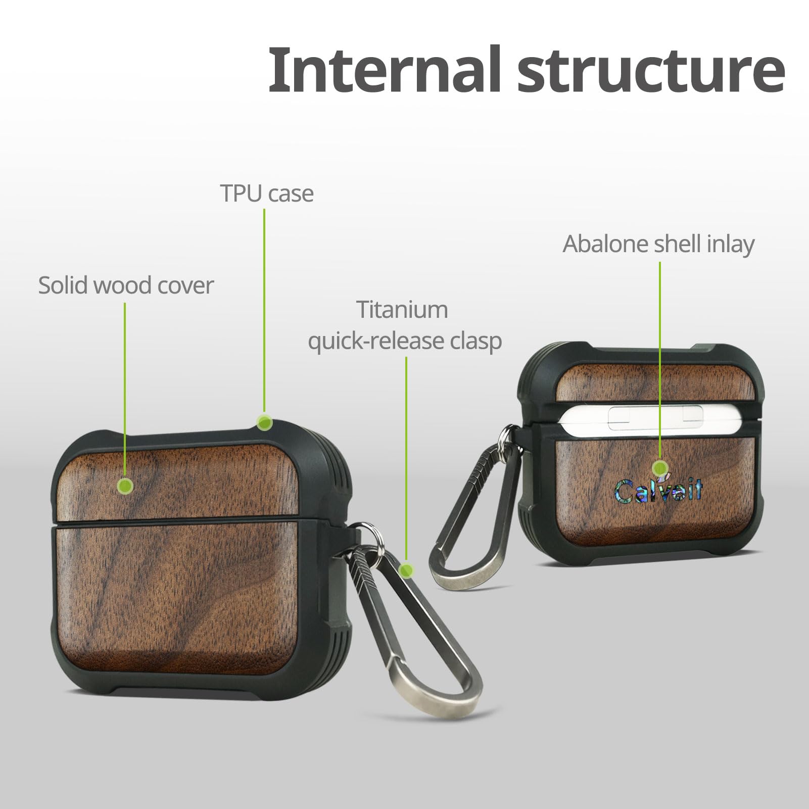 Carveit Wooden Case for AirPods Pro 3 Case (2025), Wood Artisan Engraved & TPU