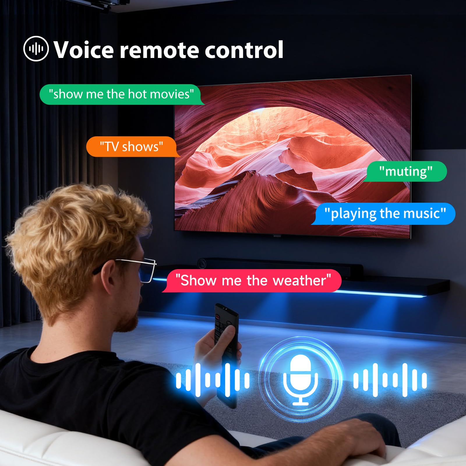 2 Pack RYQIF Voice Replacement Remote Control Fits for Onn 4K Pro/Plus Streaming