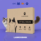 Cat Wall Shelves Set of 4 Walnut Floating Curved Bed Steps Indoor Wall Mounted