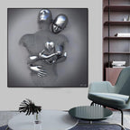 SINYUIF Love Heart 3D Effect Wall Art decor Abstract Metal Figure Sculpture