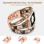 Boho Beaded Bracelets Watch Band Women and Case Compatible with Apple Watch Band