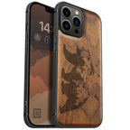 Carveit Magnetic Wood Case for iPhone 13 Pro Max [Natural Wood & Black Soft TPU]