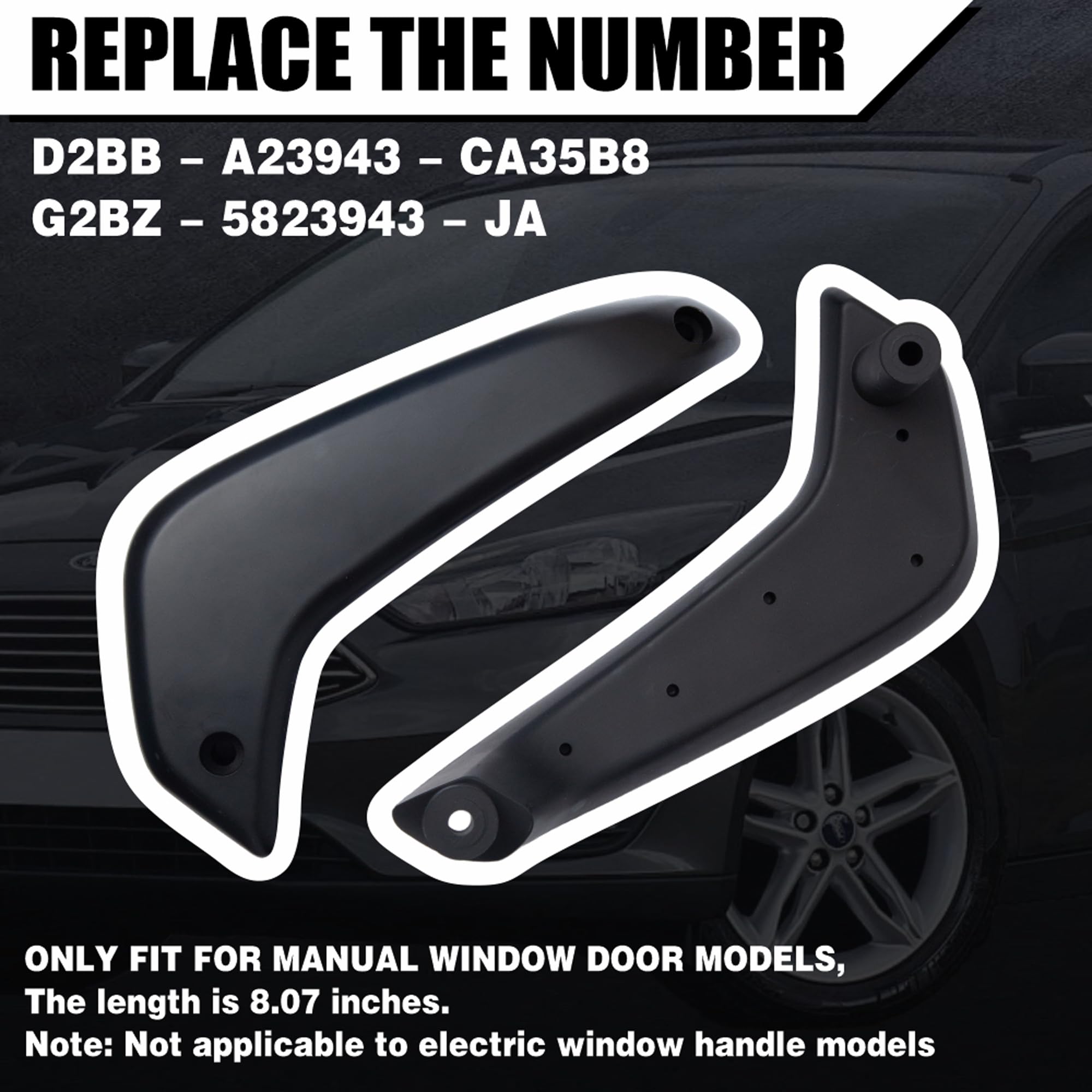 Melincars Interior Door Pull Handle for Ford Fiesta Manual Window