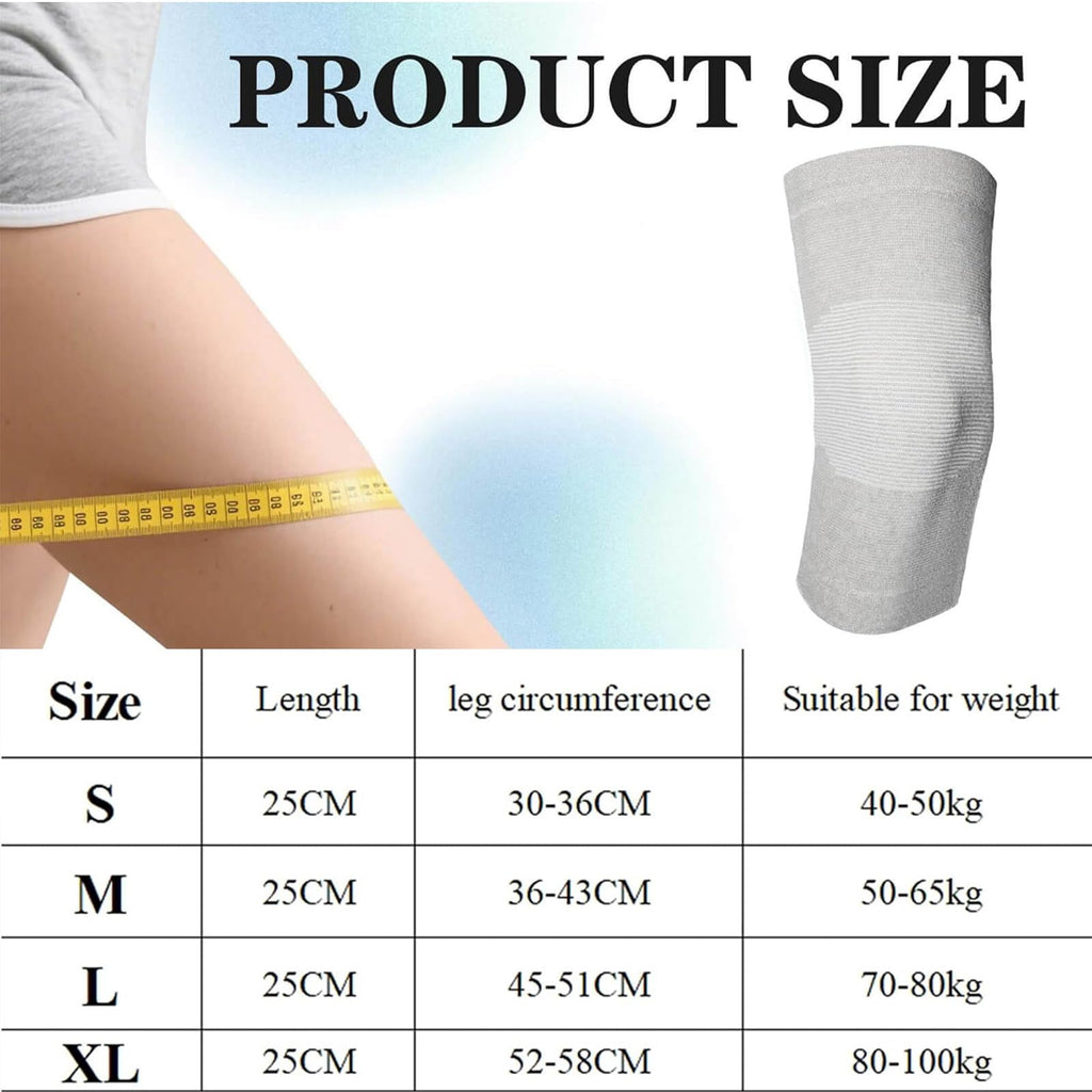 SIOEPUEO Bamboo Knee Sleeve for Knee Pain - One Pair Compression Bamboo Knee