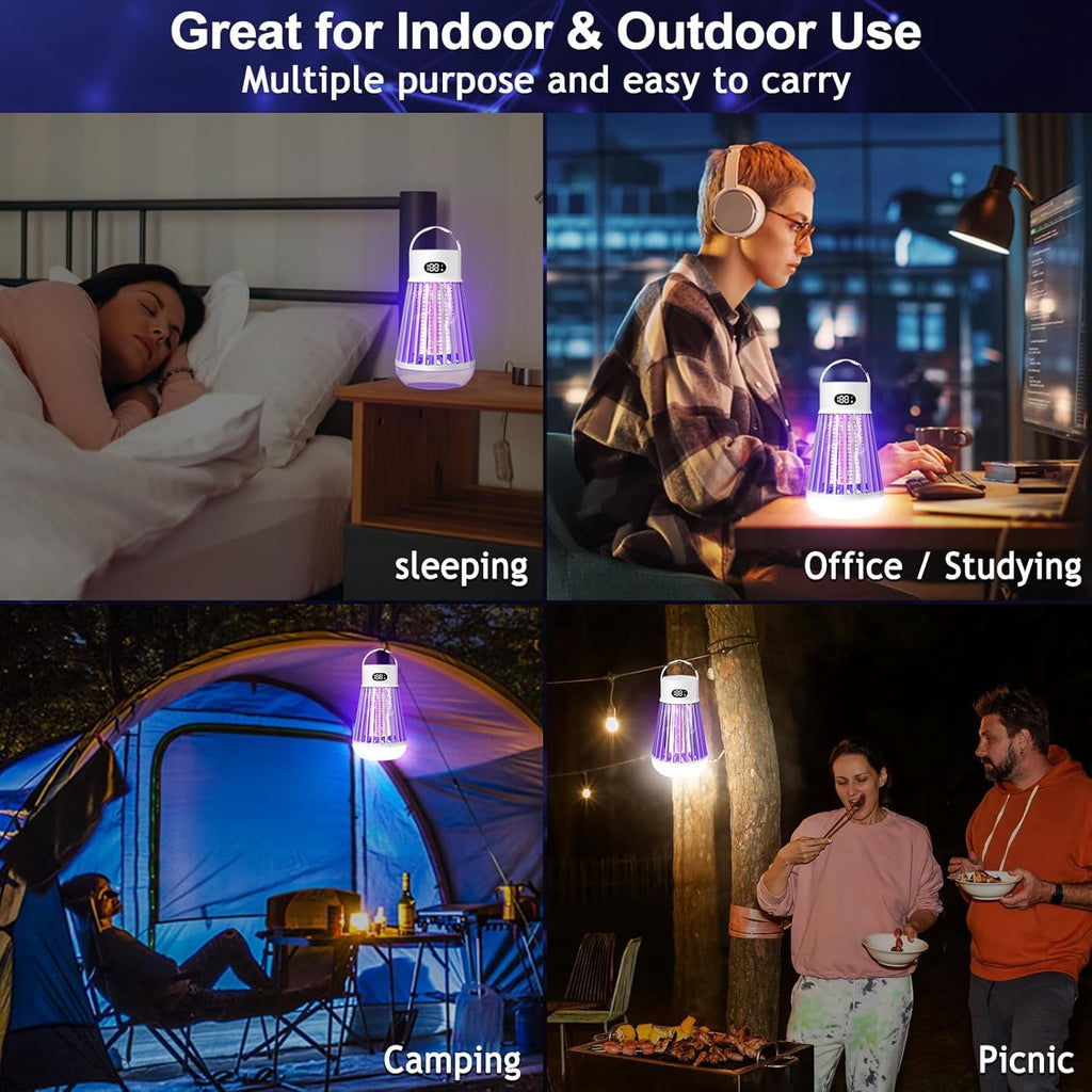Bug Zapper Indoor Outdoor Mosquito Zapper, LED Rechargeable Fly Zappers Mosquito