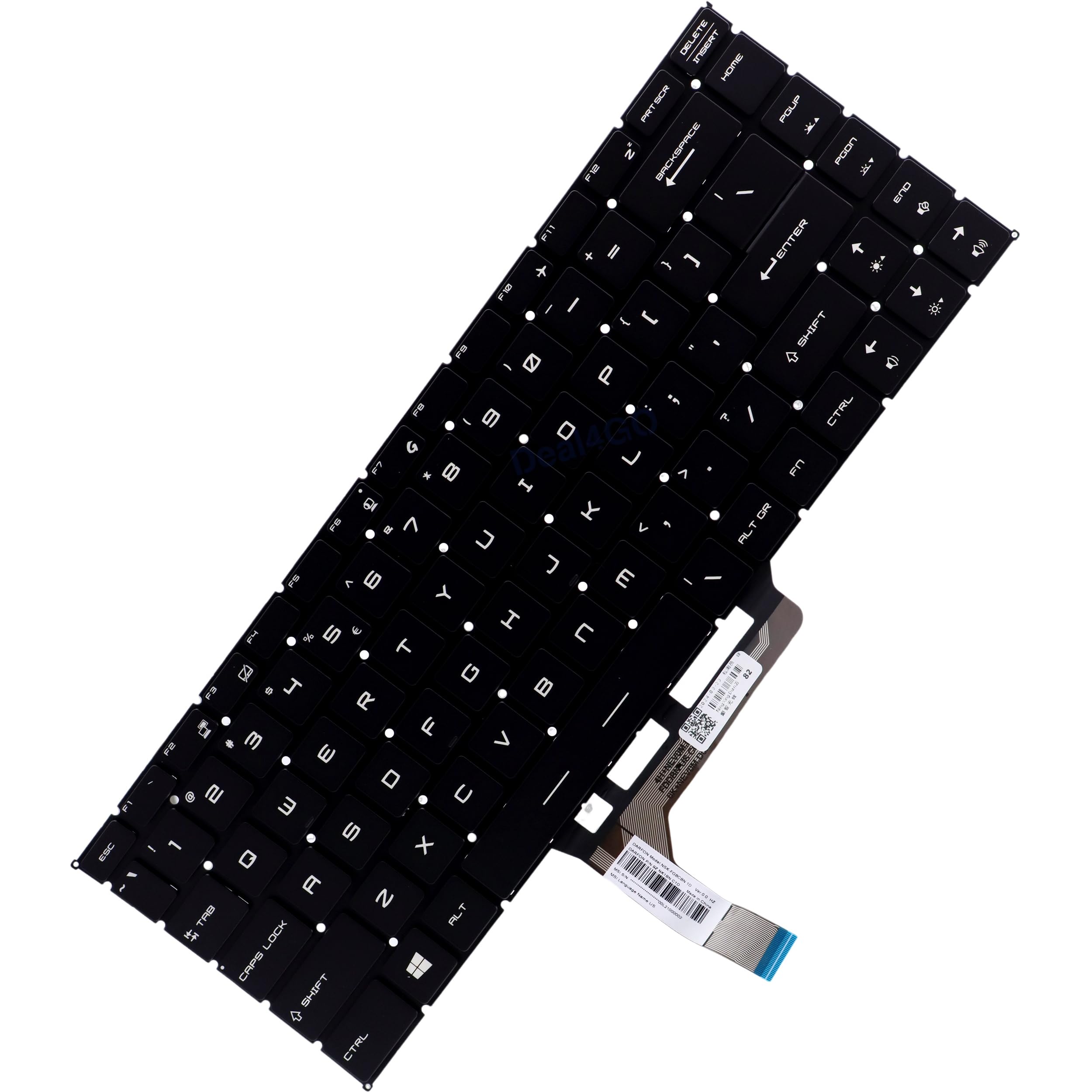 Deal4GO Backlit Keyboard MSI GF65 Thin 10UE-047 9SD Single Color LED Replacement
