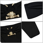 RARITYUS Women Bikini Metal Ring High Waist Two Piece Set Push Up Sexy Summer