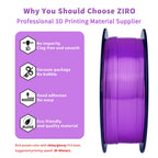 ZIRO 3D Printer Filament, Shine Glorry PLA Filament 1.75mm, Shining Silk 3D