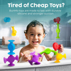 BUNMO Toddler Suction Bath Toys 10 Pack Connect Build Create Sensory Fine Motor