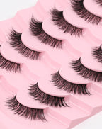 Volume Fluffy Wispy Faux Mink Lashes Natural Look Brown Eyelashes 7 Count