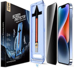 MAGIC JOHN 2 Pack Privacy Glass Screen Protector iPhone 13 13 Pro 14 16e