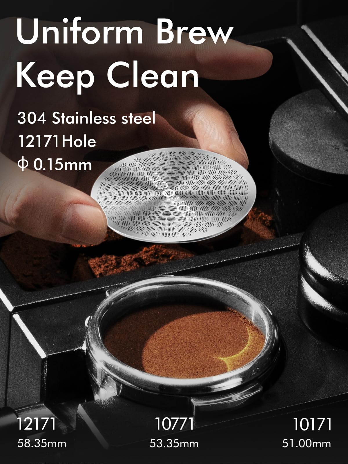 Dioomod 53.3mm Espresso Puck Screen, 0.9mm 150μm Ultra Thin Coffee Espresso