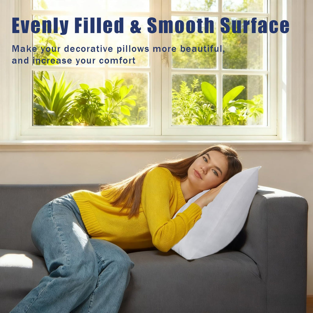 OKBA Set of 2 Throw Pillow Inserts 16x16 Soft Hypoallergenic Cushion Fillers