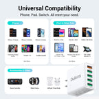 50W USB Wall Charger Block,2Pack 5-Port Charger Fast Charging Block QC 3.0