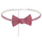 Sethain Boho Rhinestone Choker Necklace Silver Crystal bowknot Necklaces Party