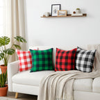 Thmyo 16x16inch  4-Pack Buffalo Check Plaid Throw Pillow Covers Farmhouse Rustic
