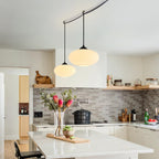 KCO Lighting Large Milk Glass Globe Pendant Light Mid Century Modern Hanging