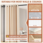 SUNALLY Room Divider Tension Curtain Rod Adjustable 4-10ft Black Heavy Duty