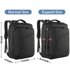 MATEIN 40L Carry On Travel Backpack Expandable Weekender Bag Black