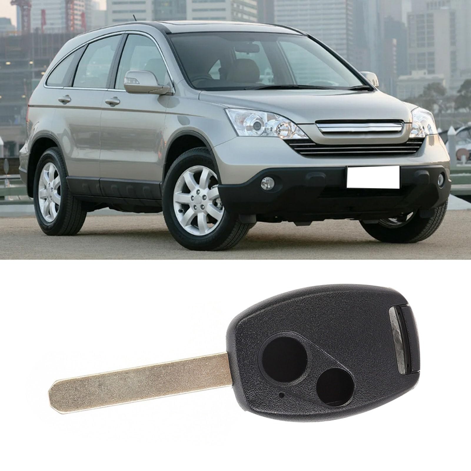 Rcniso Durable 2 Hole Buttons Car Key Shell Replacement for Car Keychain, Easy