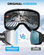 Snowalva Ski Goggles, Snowboard Goggles with 2 UV400 Anti-Fog Detachable Magnet