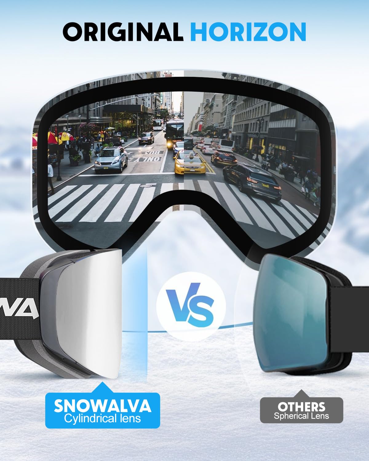Snowalva Ski Goggles, Snowboard Goggles with 2 UV400 Anti-Fog Detachable Magnet