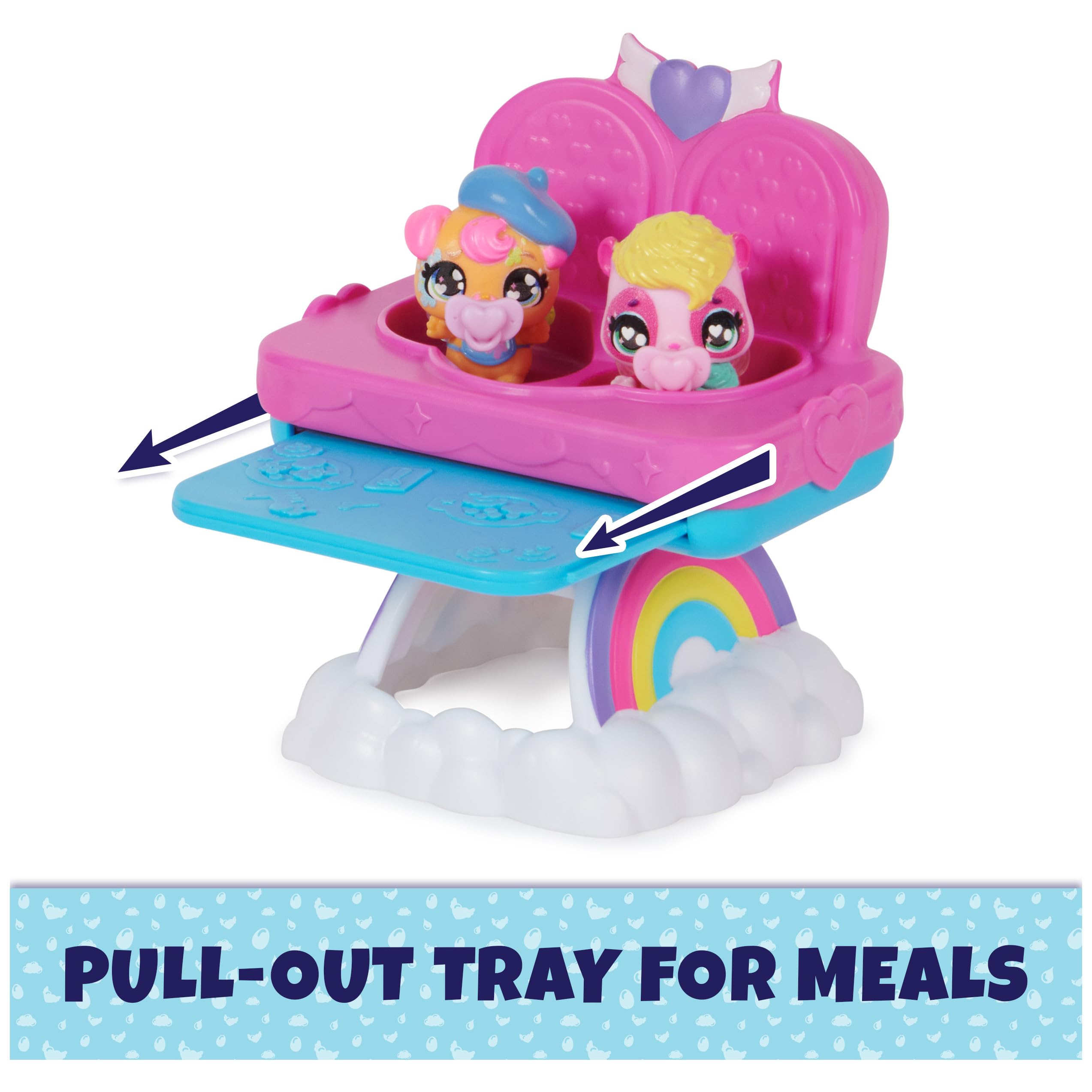 Hatchimals Alive, Hungry Hatchimals Playset with Highchair Toy and 2 Mini