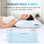 QUTOOL Cooling Memory Foam Pillow Queen Adjustable for Side Back Sleepers