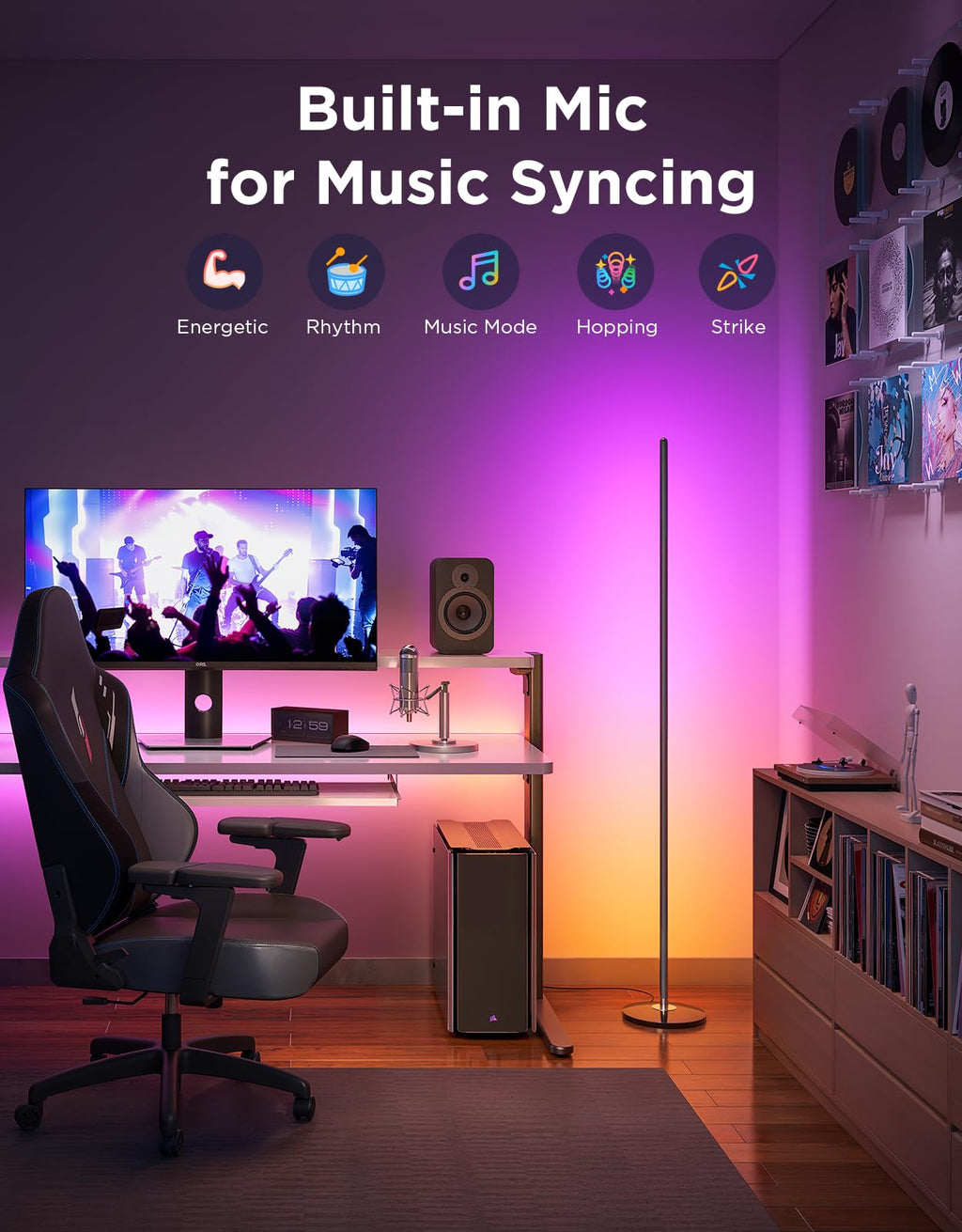 Govee RGBIC Floor Lamp Basic, 1000lm LED Corner Lamp Compatible with
