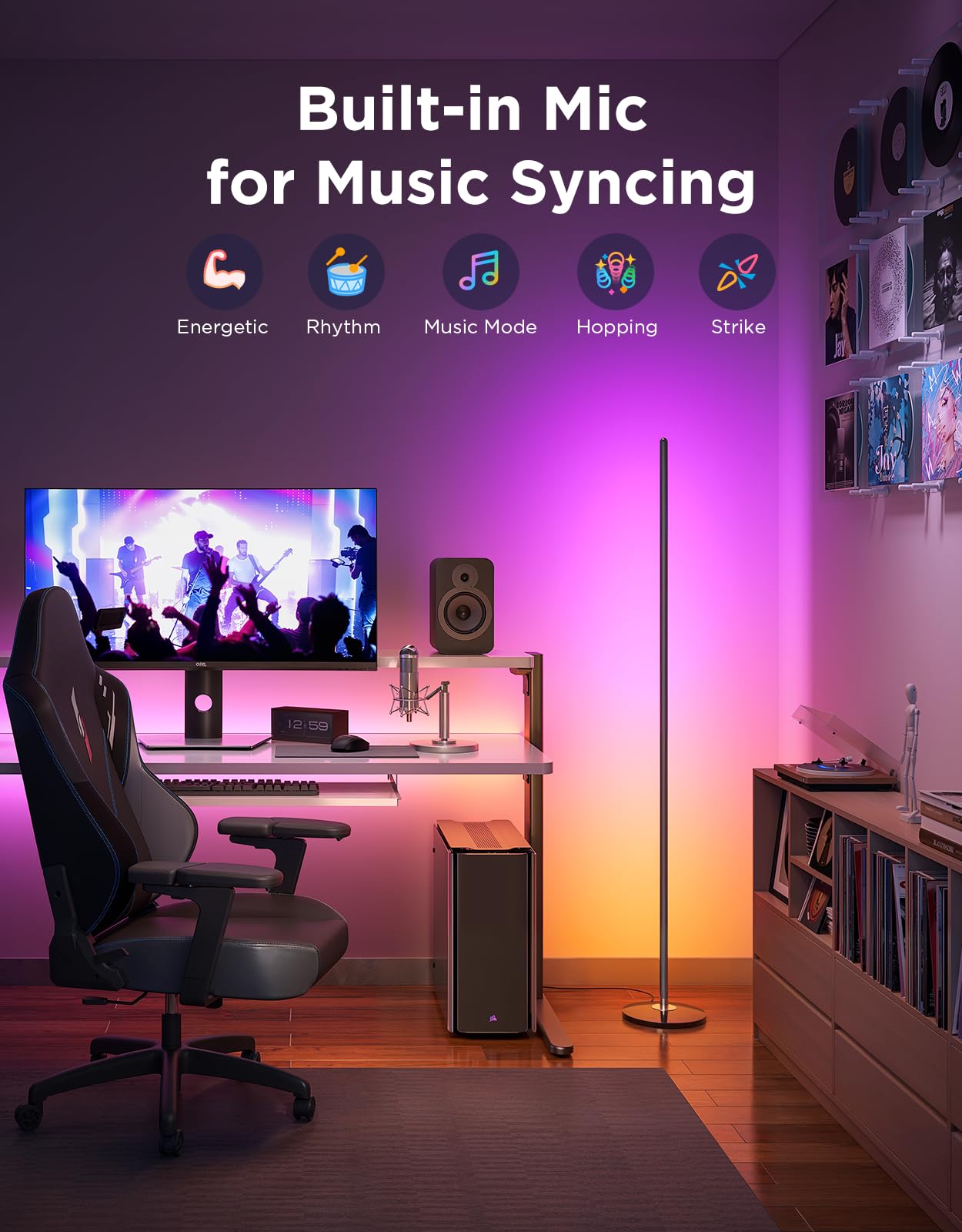 Govee RGBIC Floor Lamp Basic, 1000lm LED Corner Lamp Compatible with