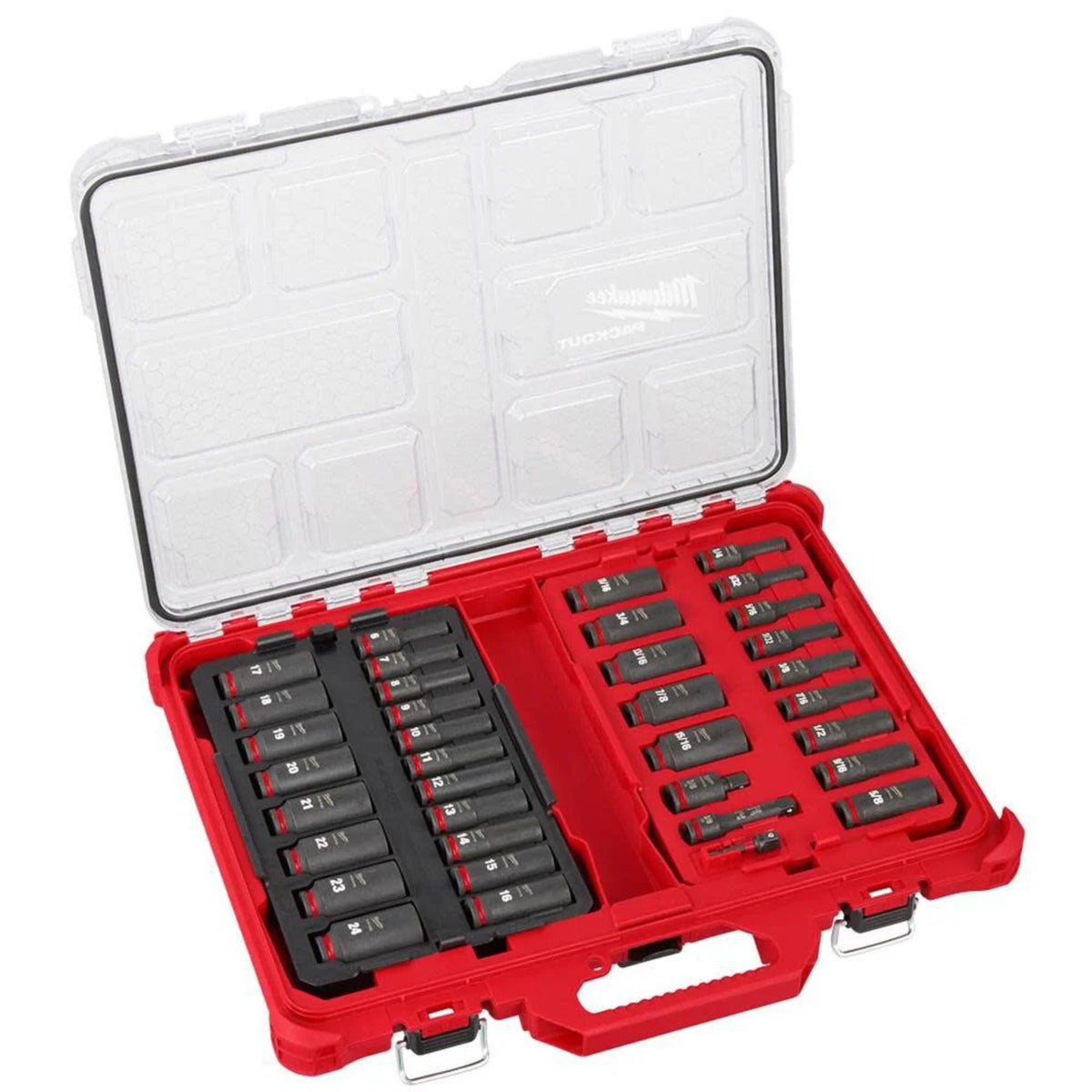 Milwaukee Electric Shockwave Impact Socket 3/8in 36 Pack PACKOUT