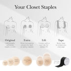 Nippies Nipple Covers for Women with Travel Case, Reusable Nipple Pasties with
