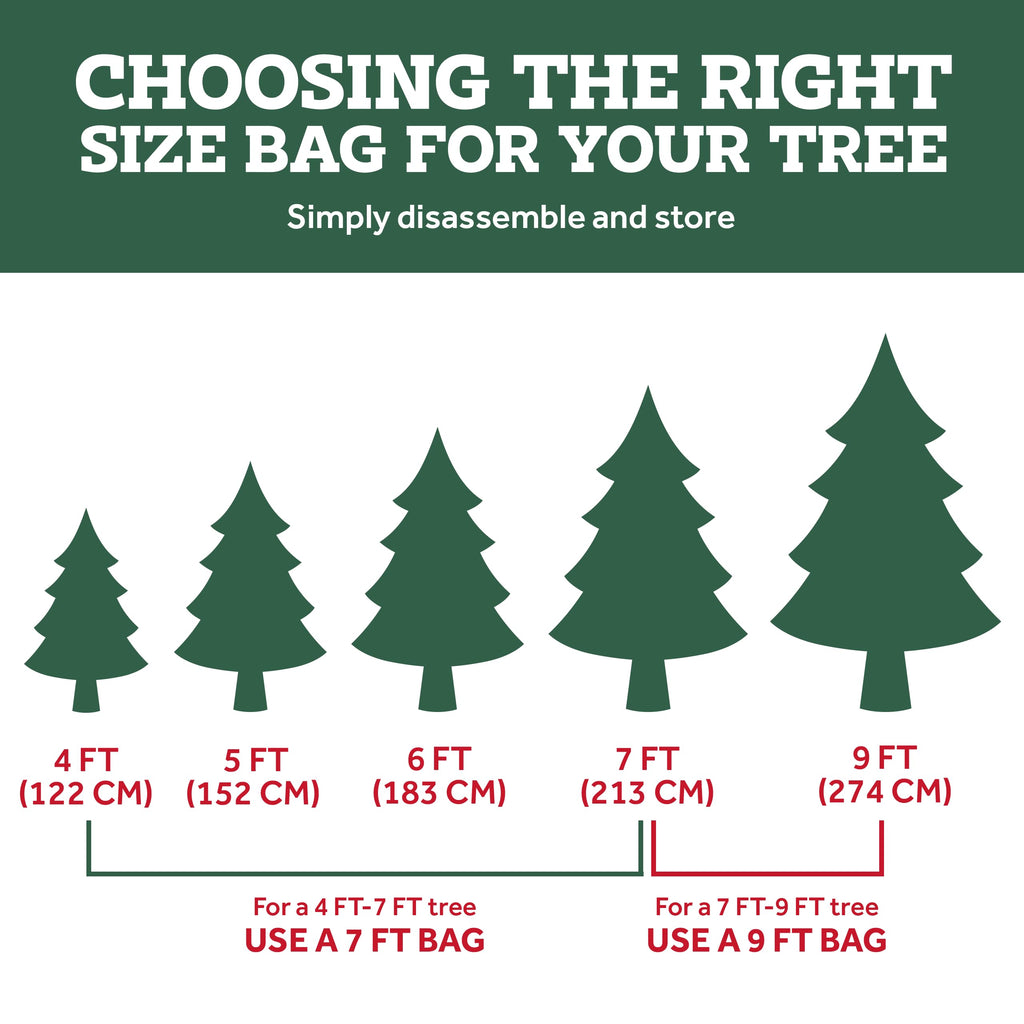 ZOBER 9FT Christmas Tree Storage Bag Waterproof Durable Handles Red