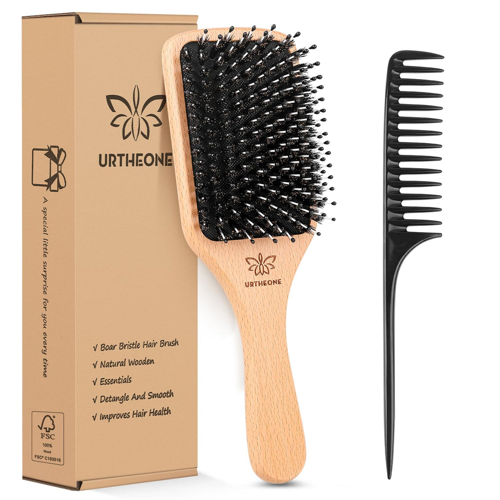 Hair Brush Boar Bristle Hairbrush for Thick Curly Thin Long Short Wet or Dry