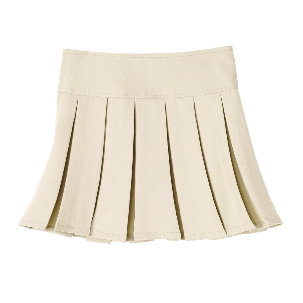 Bienzoe Girls School Uniform Skirt: Kids Adjustable Waist Stretchy Skort Khaki 8